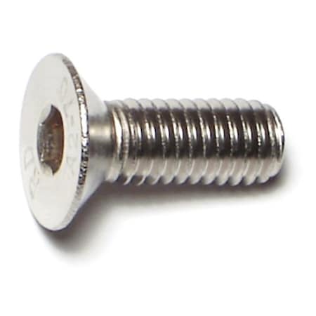 Midwest Fastener M6-1.00 Socket Head Cap Screw, Flat, Plain Stainless Steel, 16 mm Length, 10 PK 77048